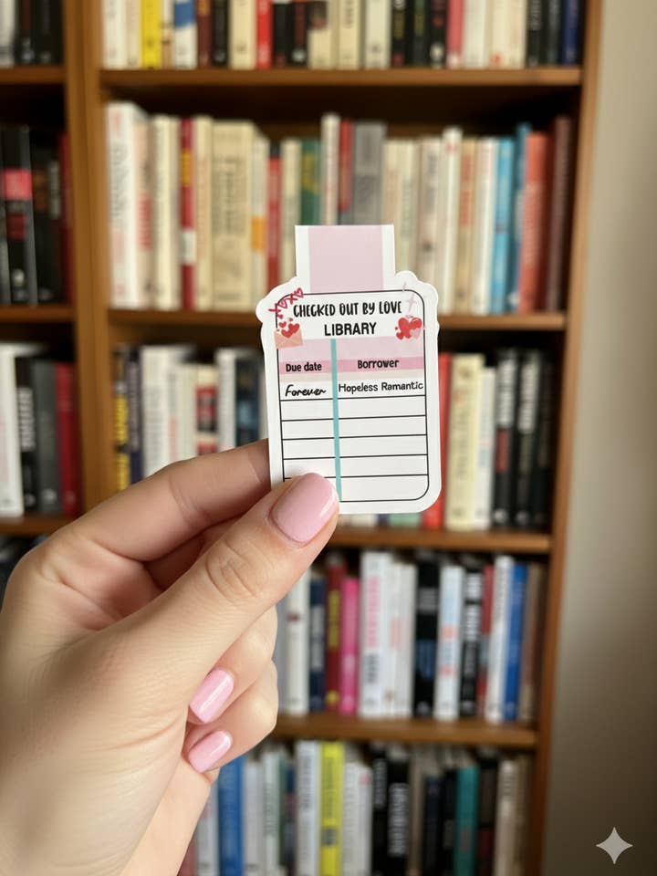 Checked Out By Love Library Magnetic Bookmark for wholesale by TheHappyArchive