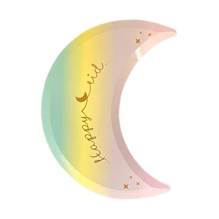 Rainbow Eid Crescent Plate Discount Box (100) for wholesale by EID Creations