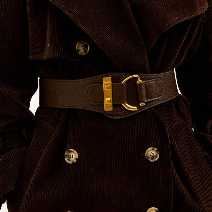 STRETCH BELT ARIEL BROWN - N64 for wholesale by NALI'