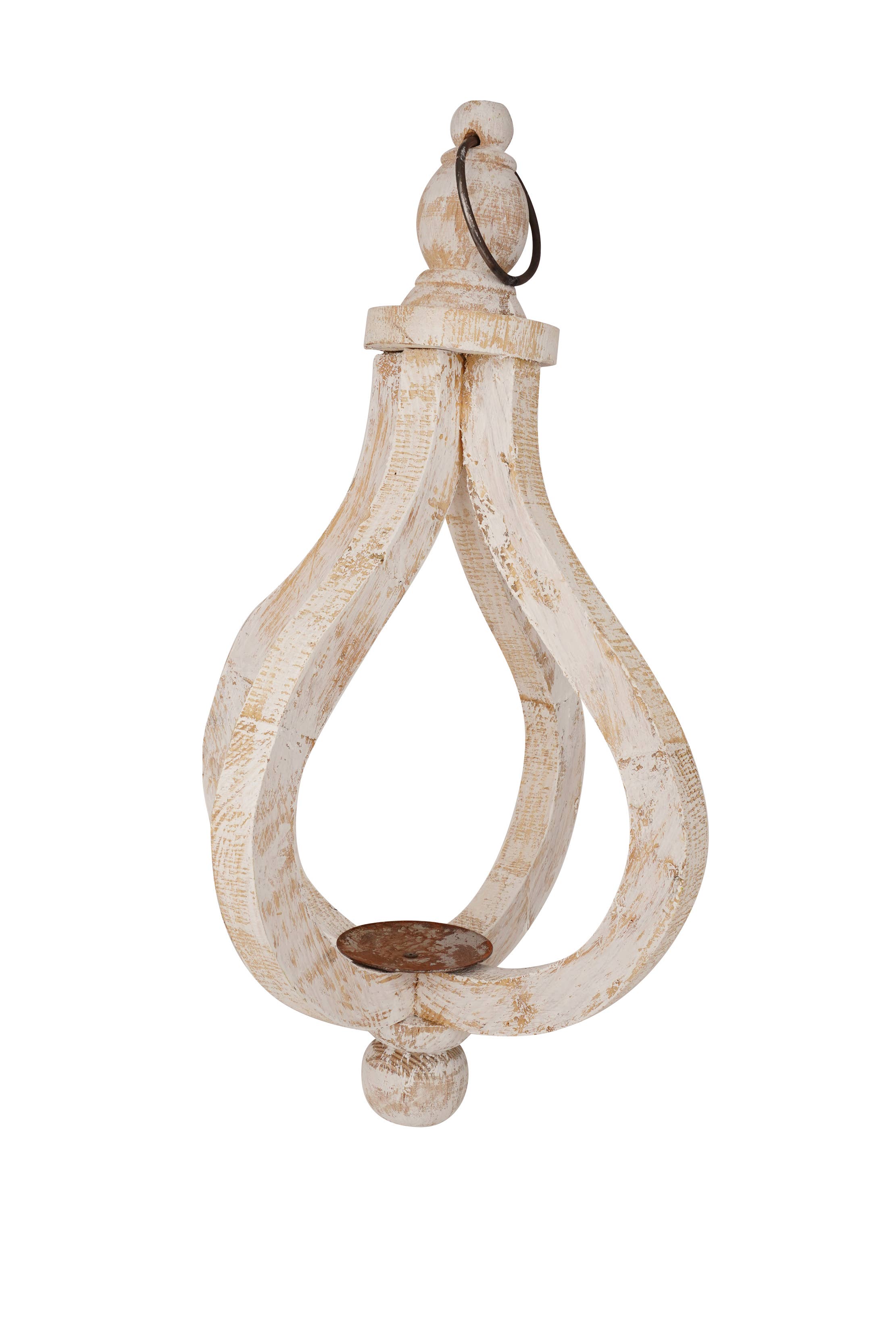 My Amigos Imports - Wholesale Lantern - Winston Rustic Farmhouse Hanging Wood Lantern-13x24-White1
