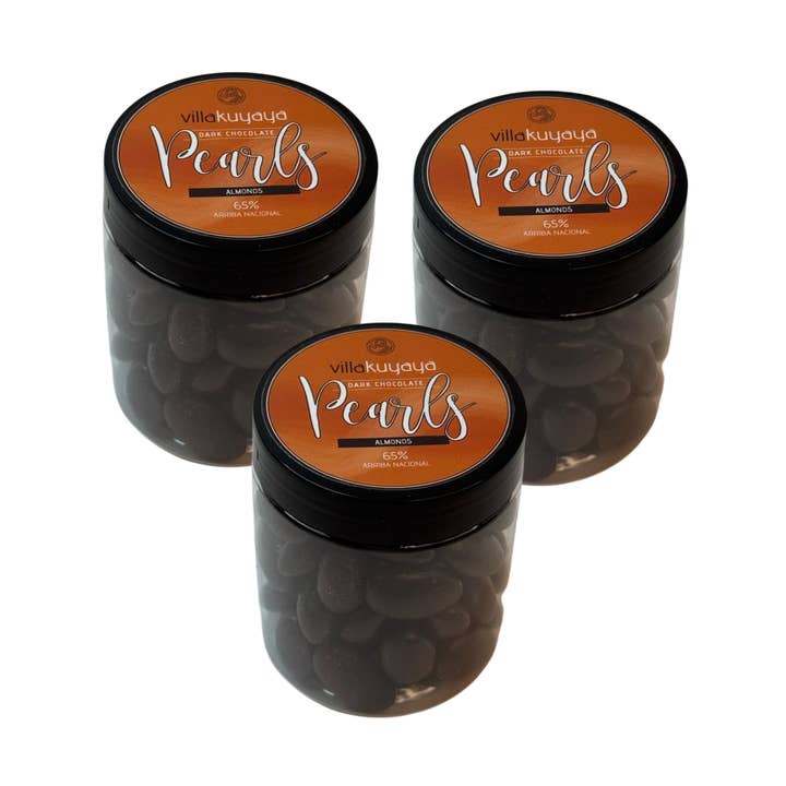 Villakuyaya 65% Dark Chocolate Pearls ALMONDS for wholesale by Villakuyaya Premium Dark Chocolate