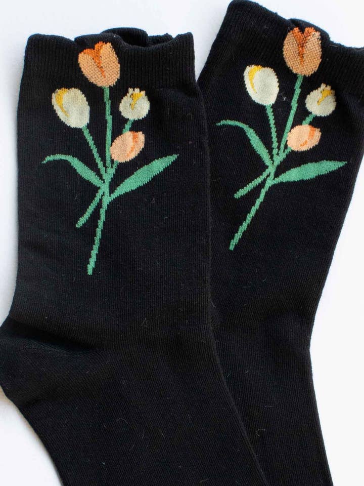 Tiepology - Wholesale Socks - Women's - Tulip Bloom Cotton Blend Socks4
