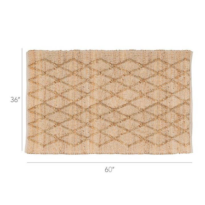 Abbott - Wholesale Floor Mat - Large Diamond Weave Mat-Natural-36x60"L2
