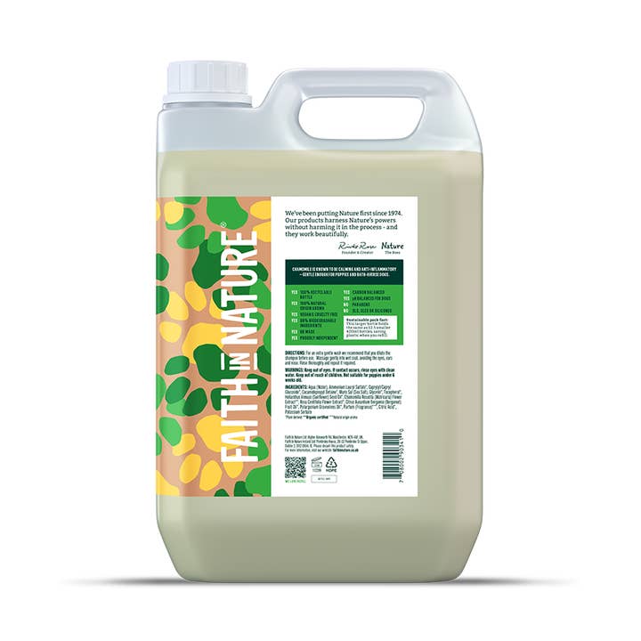Chamomile Dog & Puppy Shampoo - 5L for wholesale by Faith in Nature