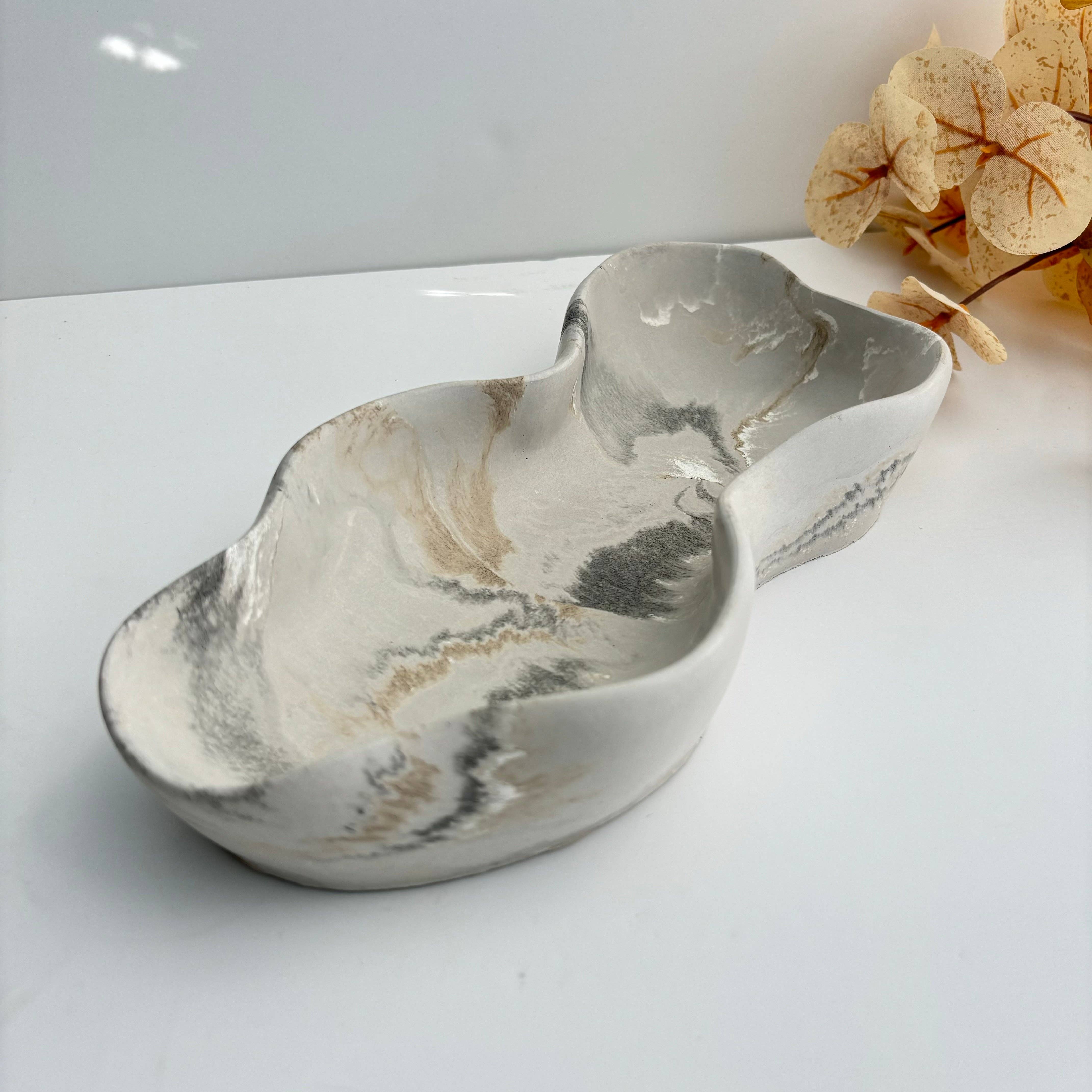Fancy Concrete - Wholesale Decorative Plate/Dish/Bowl - Curvy Bowl - Wavy Oblong Tray/ Bowl4