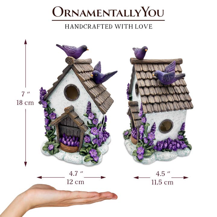 OrnamentallyYou - Wholesale Decorative Figurine - Lovely Floral Lavender Bird House Figurine, 7" Novelty Cottage Garden Decor2