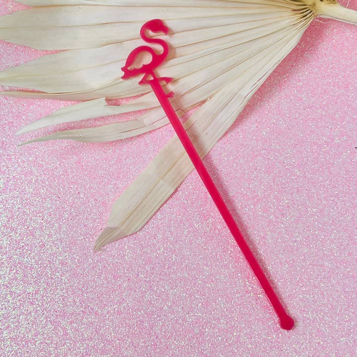 The Tiny Umbrella - Wholesale Drink Stirrer - Flamingo Stir Stick Set of 43