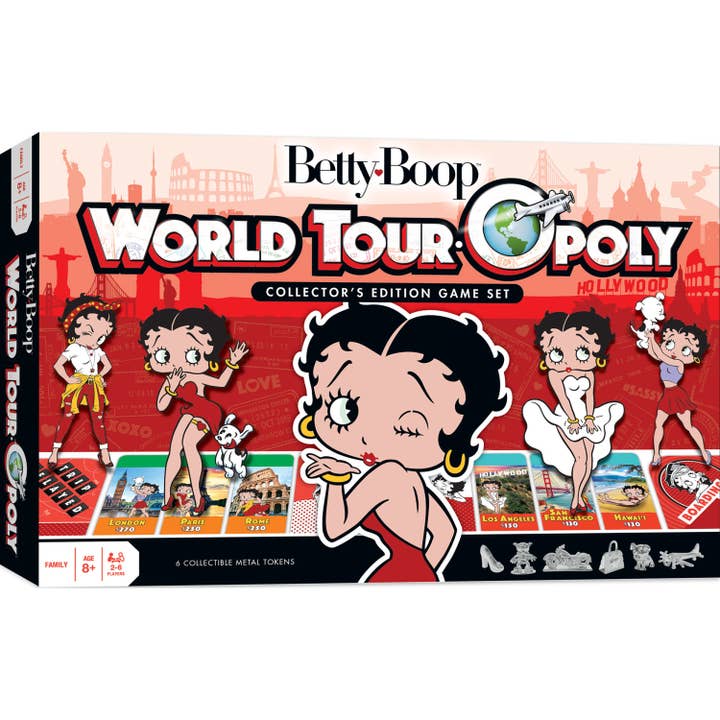 Betty Boop World-Tour Opoly Board Game for wholesale by Masterpieces Puzzles