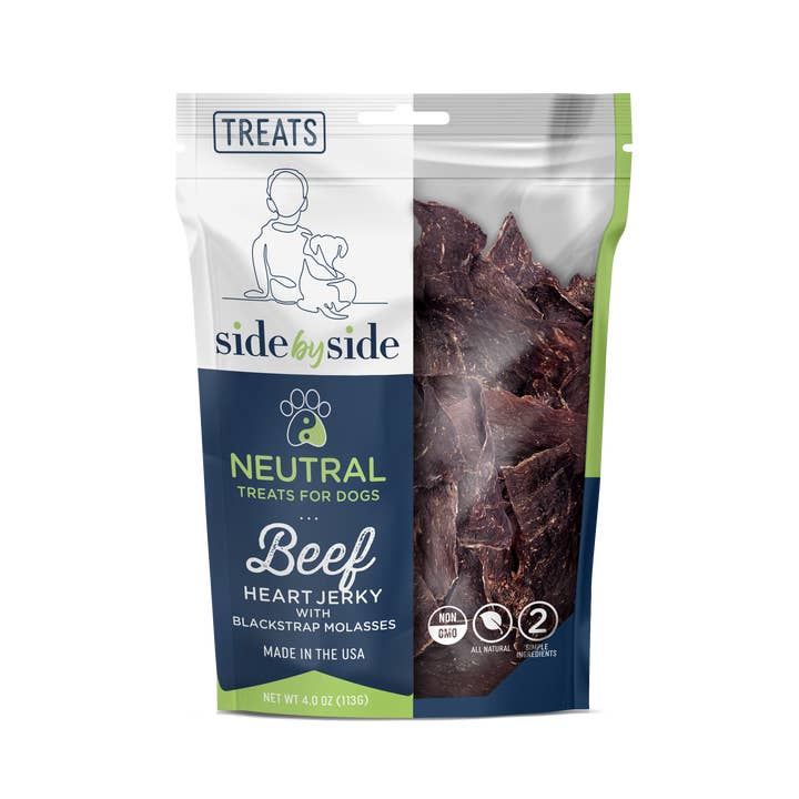 Side By Side Small Batch Dry Roasted Beef Heart with Blackstrap Molasses Neutral Dog Treats Side By Side Small Batch Dry Roasted Beef Heart with Blackstrap Molasses Neutral Dog Treats