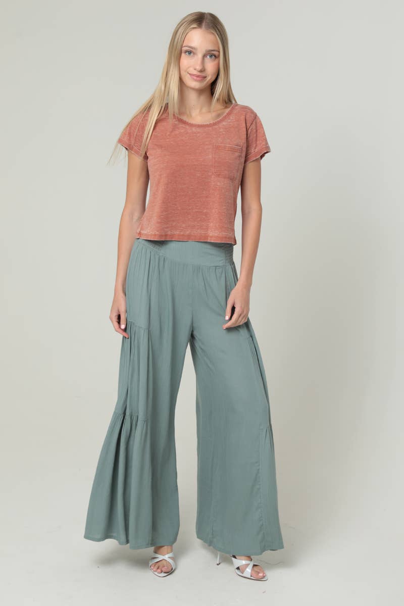 ANGIE - Wholesale Pants - Women's - B3690-ASIS WIDE LEG PANTS WITH V YOKE WAIST BAND20