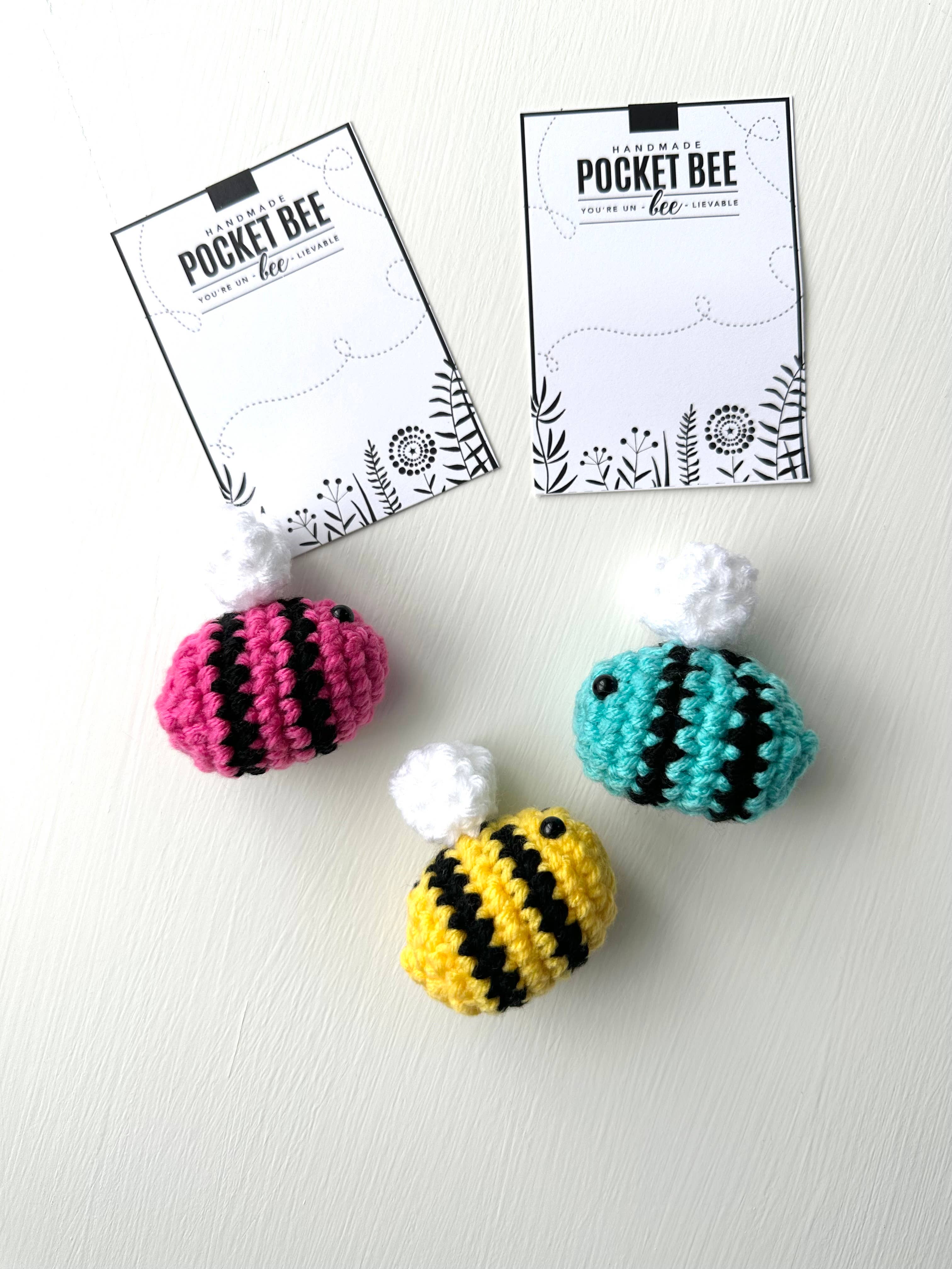 Crochet Happens - Wholesale Stuffed/Plush Toy - Kids & Baby - Pocket Bees - Set of 6 - Made to Order3