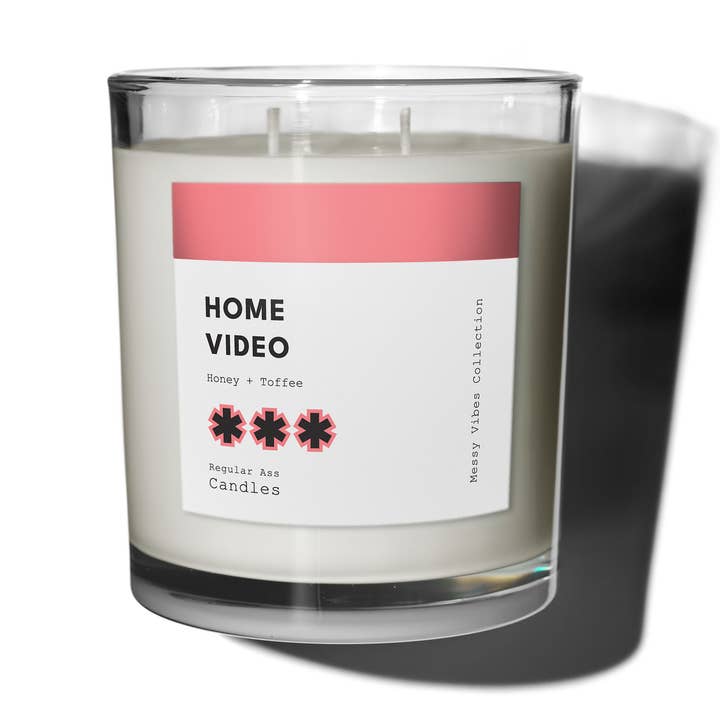 Home Video, Honey + Toffee 11oz Luxury Candle for wholesale by Regular Ass Candles