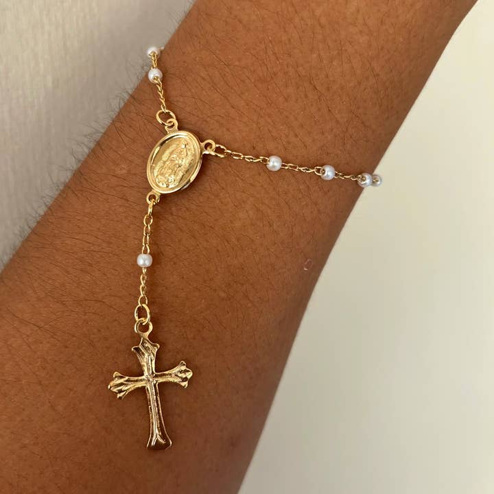 Pearl Rosary Bracelet for wholesale by B Jewels By Brit