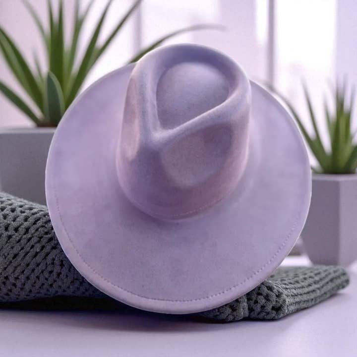 One and Only Accessories - Wholesale Fedora - Women's - Vegan Suede Wide Brim Rancher Hat 13