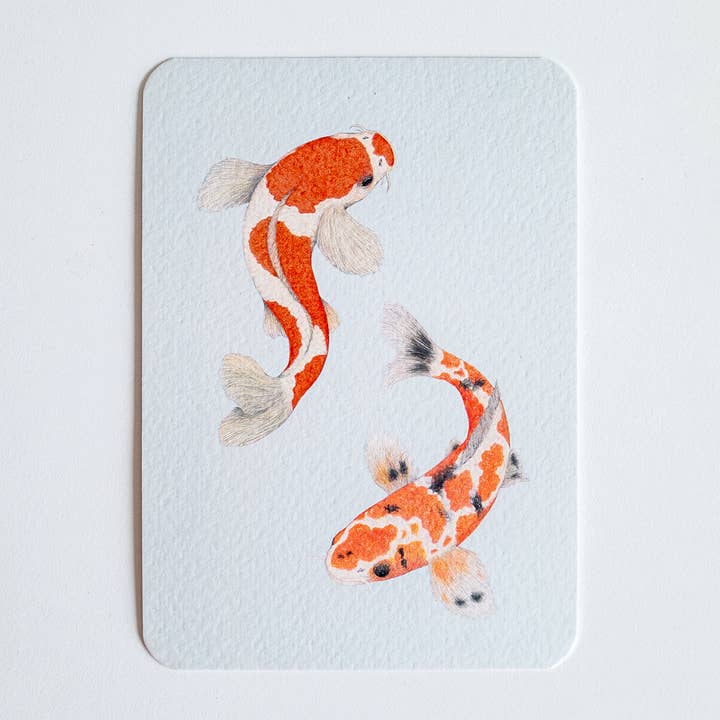 Postkort KOI ME CRAZY blå for engroshandel hos Studio Binck