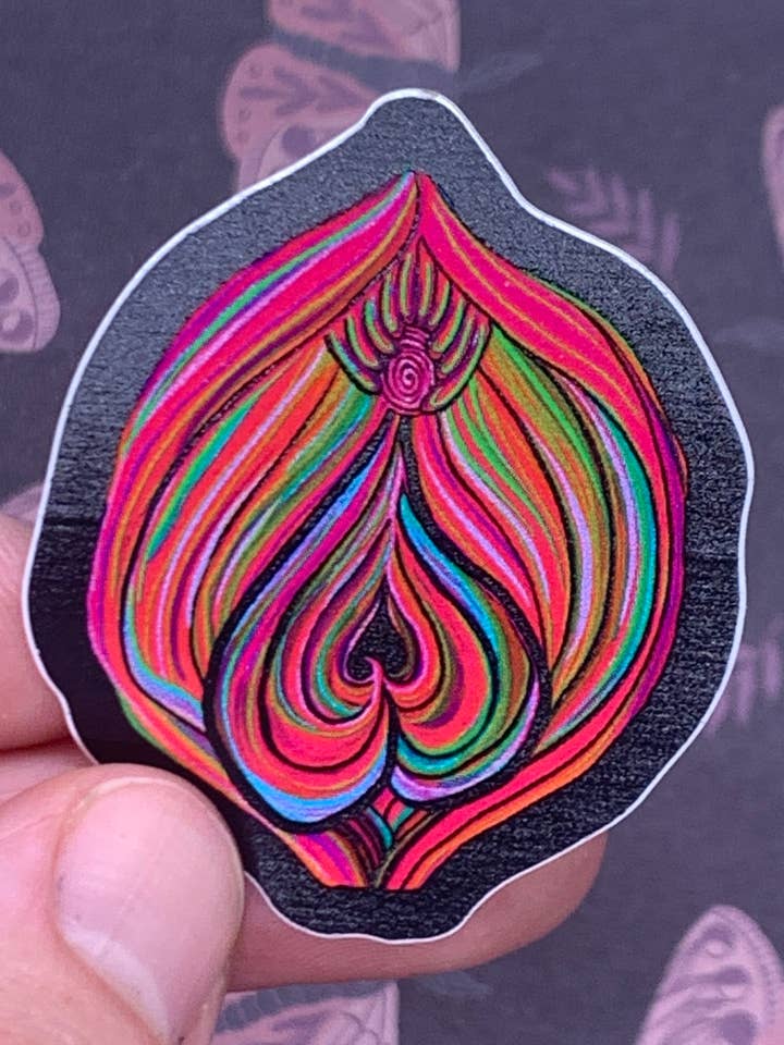 Yonic Flower Sticker for wholesale by Queer The Way
