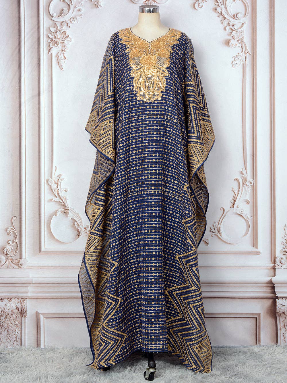 Blue 2025 NEW Dubai Abaya Dress Embroidered Elegance for wholesale on Faire0