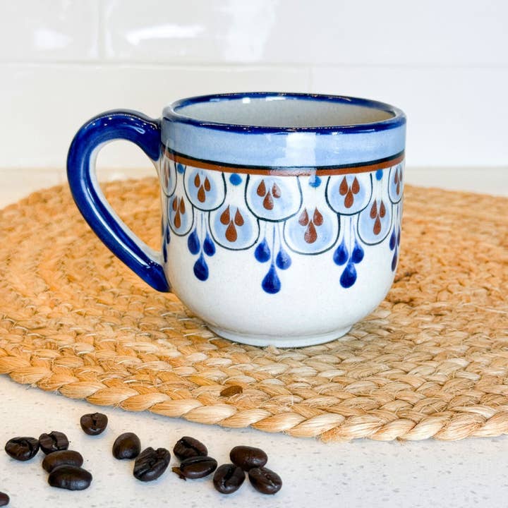 Upavim Crafts - Wholesale Coffee Mug - Guatemalan Hand-Painted Ceramic Barrel Mug