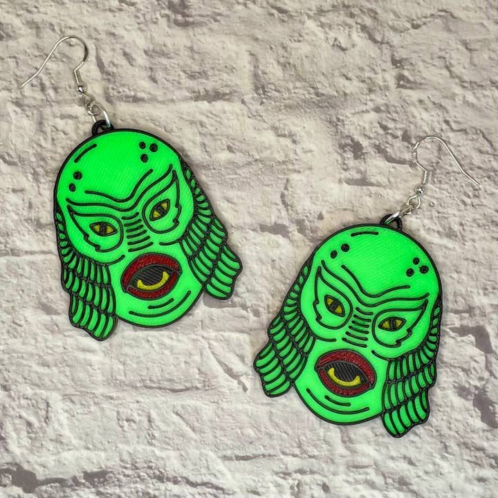 Cryptid Craft Studio - Wholesale Dangle Earrings - Creature Horror Statement Earrings 3D Printed2