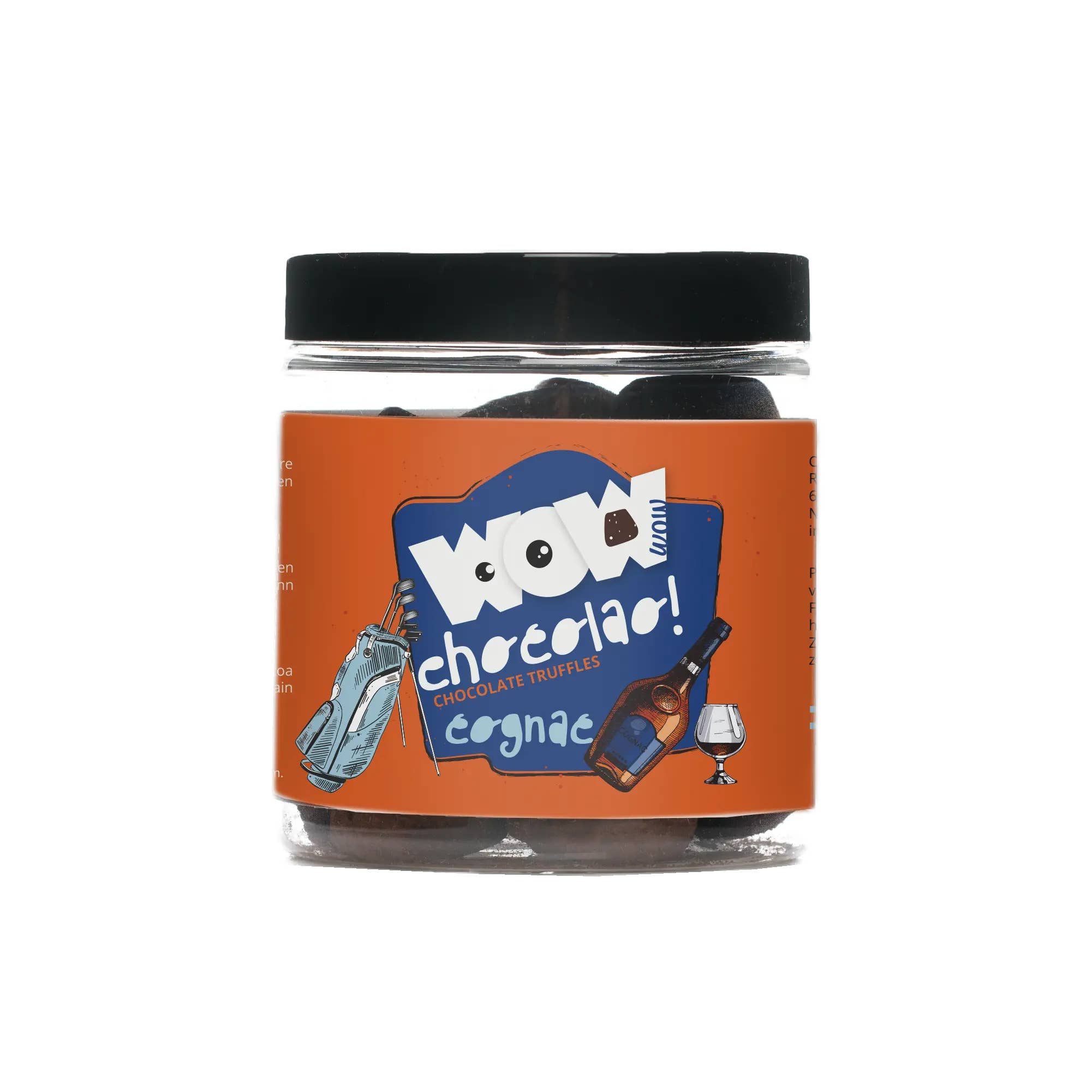 WOW Chocolao! – Großhandel Schokoladenschachtel – Cognac-Schokoladentrüffel – 130 g Geschenkglas