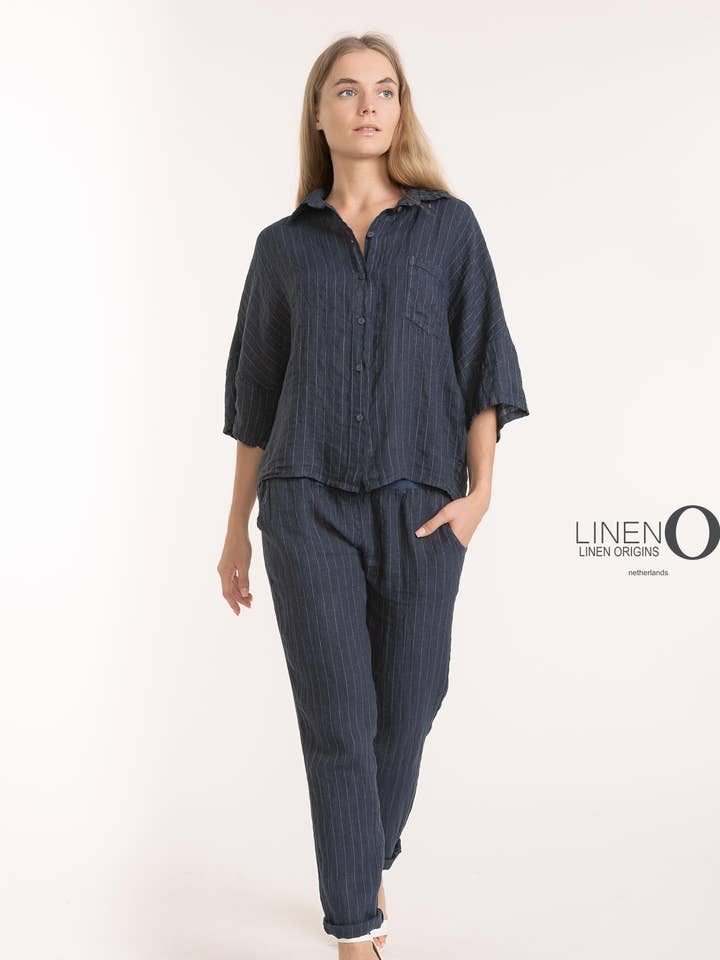 SS25 - Chemise en lin français Lin O (TP1494-71) pour la vente par LINEN LUV