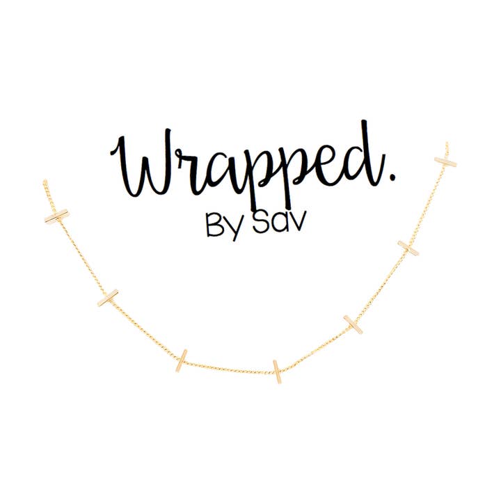 Gold Bar Choker for wholesale by Wrapped. By Sav