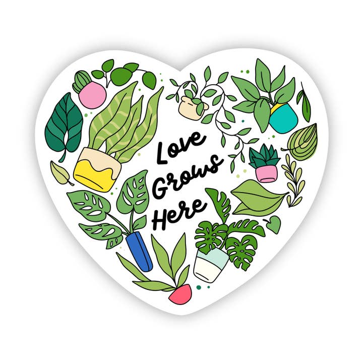 "Love Grows Here" Sticker for wholesale by Big Moods