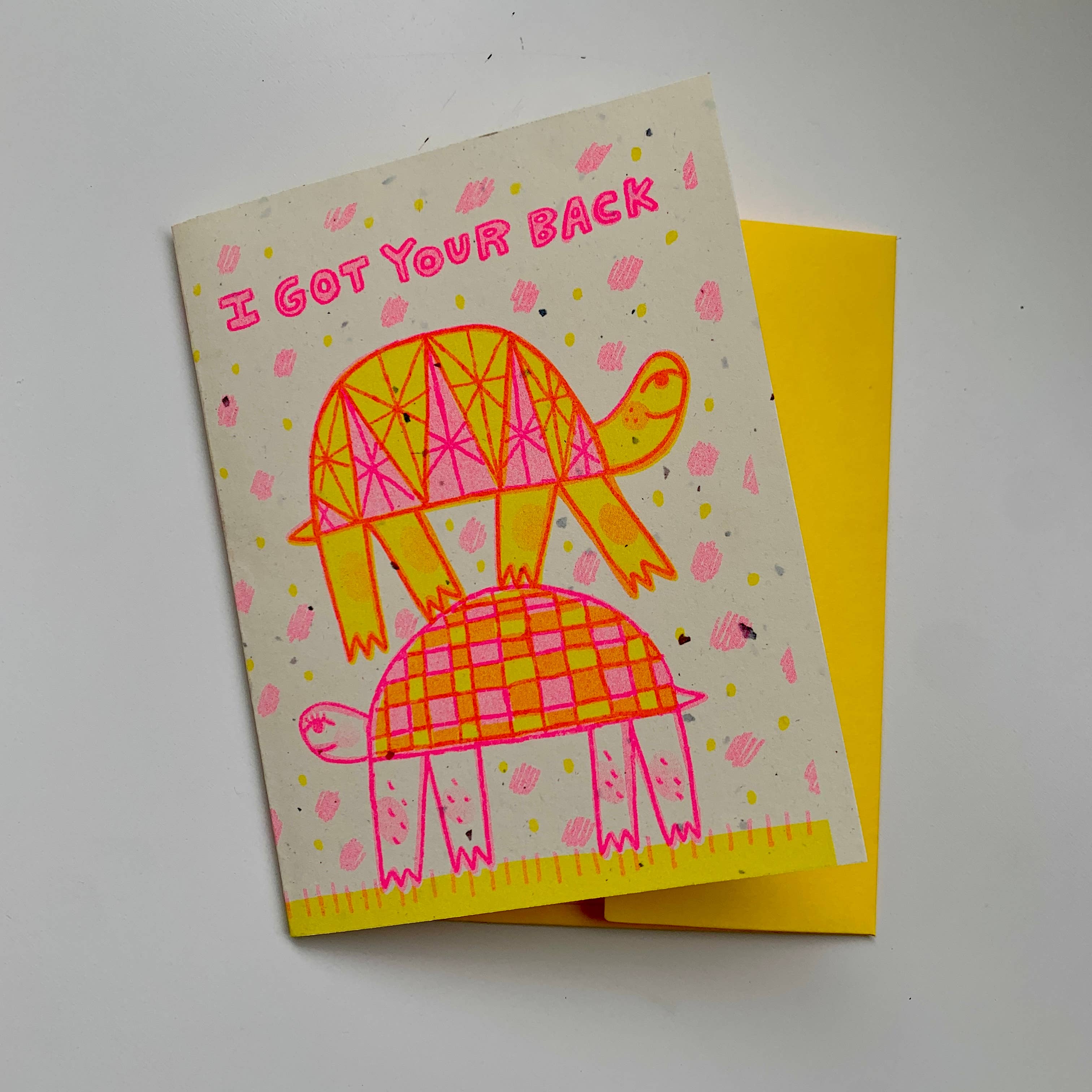 Lili Todd Art - Wholesale Friendship Card - I Got Your Back Turtles Risograph Greeting Card - Friends1