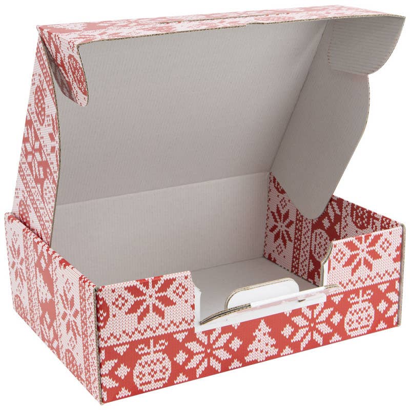 red white Rectangular Cardboard Suitcase 41.5x33x12.5 Knit for wholesale on Faire1