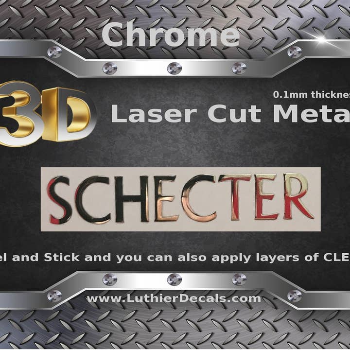 Schecter Guitar Research Guitar Decal Metal Decal M56B for wholesale by Luthier decals