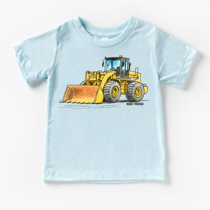 Madi Moosh - Wholesale Screen Printed T-Shirt - Kids - Bulldozer Construction T-Shirt - Sketch Art Tee6