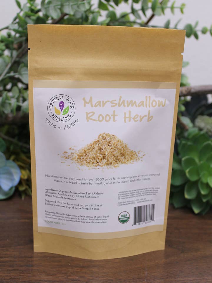Marshmallow Root Loose Herbs 1oz Organic for wholesale by Crystal Rock Healing, LLC