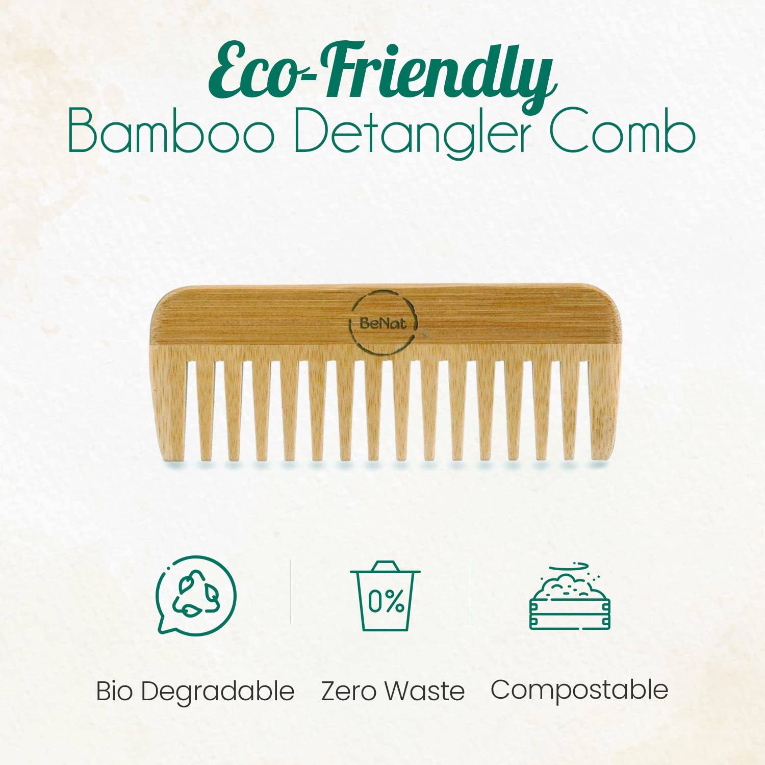BeNat - Wholesale Hair Brush/Comb - All-Natural Bamboo Comb2