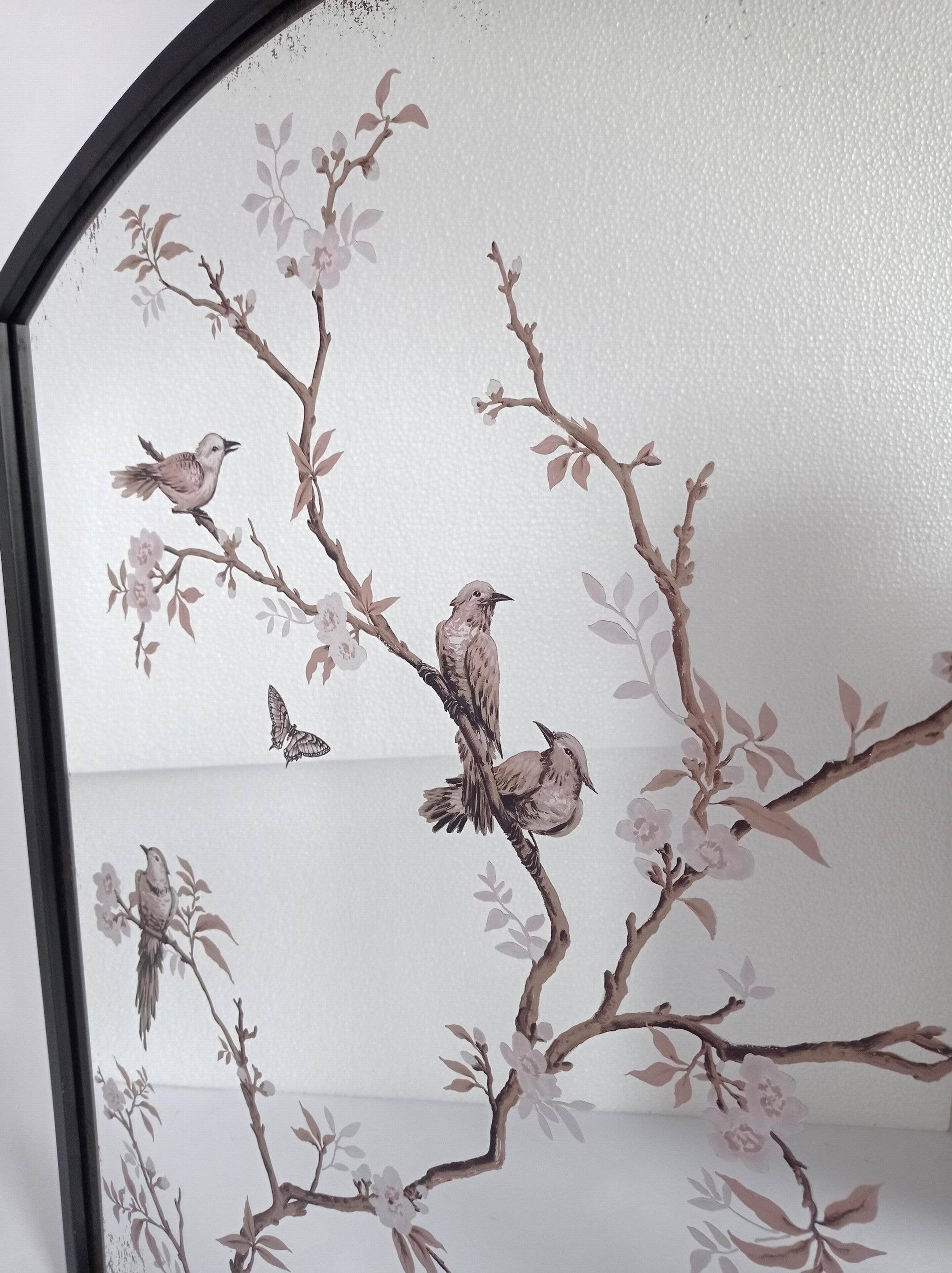 Originals International Ltd - Wholesale Muurspiegel - Gebogen Bovenspiegel met Vogels & Bloesems4