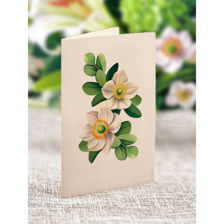 FreshCut Paper LLC - Wholesale Everyday Greeting Card - Ivory & Sage (8 Pop-up Greeting Cards)