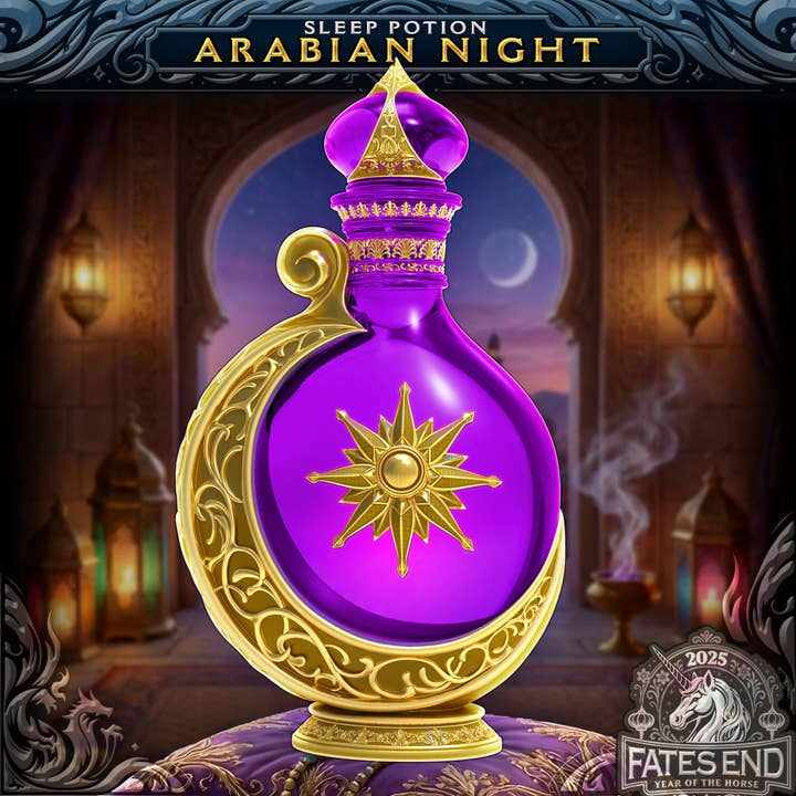 Arabian Moon Potion Bottle | RPG, D&D, Daggerheart | Cosplay for wholesale by American Carver LLC