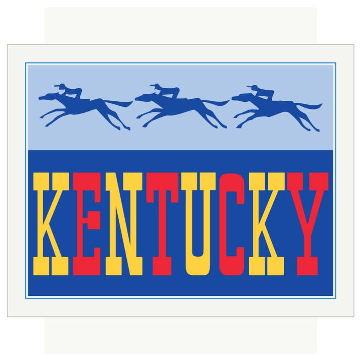 5" x 7 Kentucky Horse Race Greeting Card for wholesale by Fridgedoor