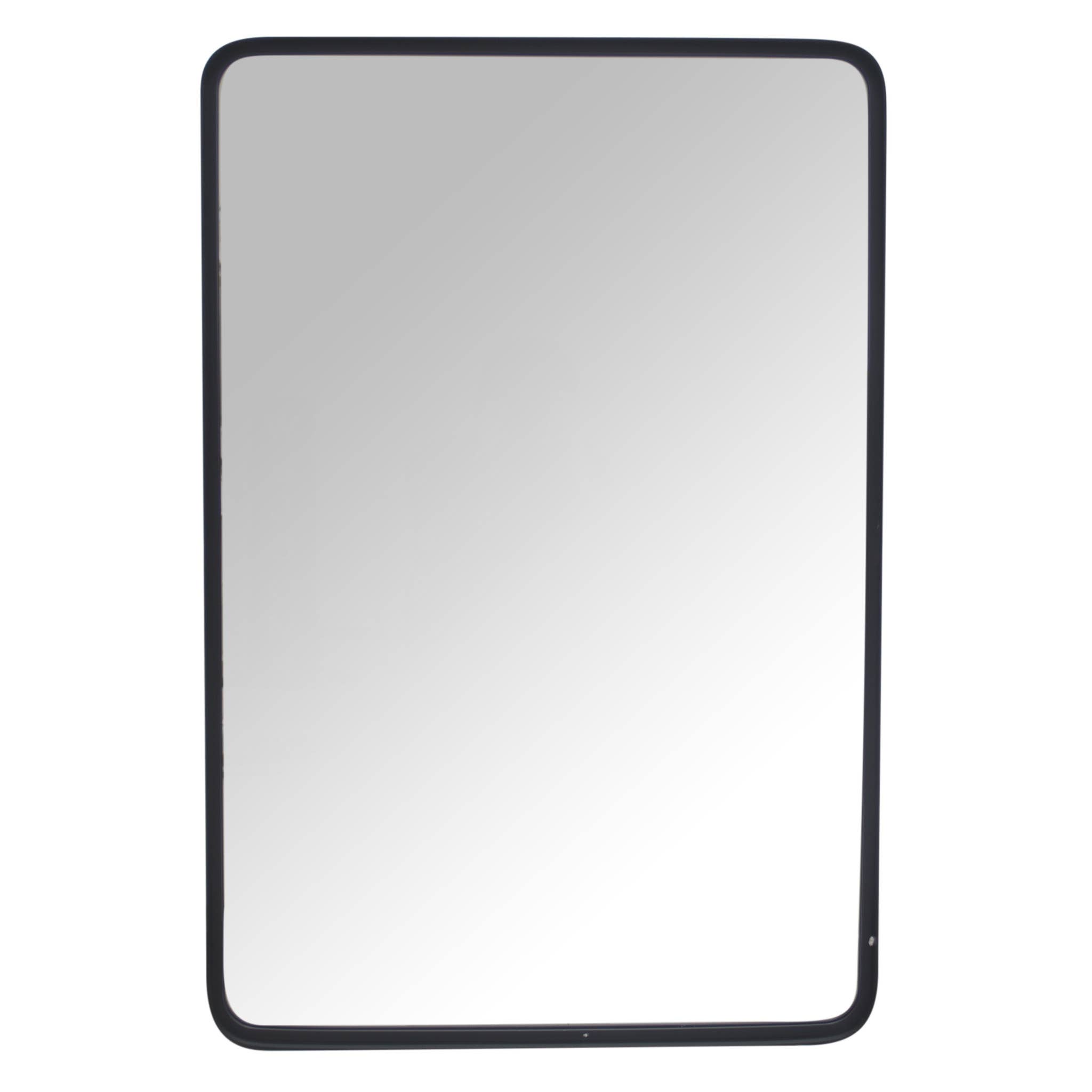 Paris Loft Inc - Wholesale Muurspiegel - Moderne zwarte spiegel met afgeronde hoeken voor slaapkamer of woonkamer1