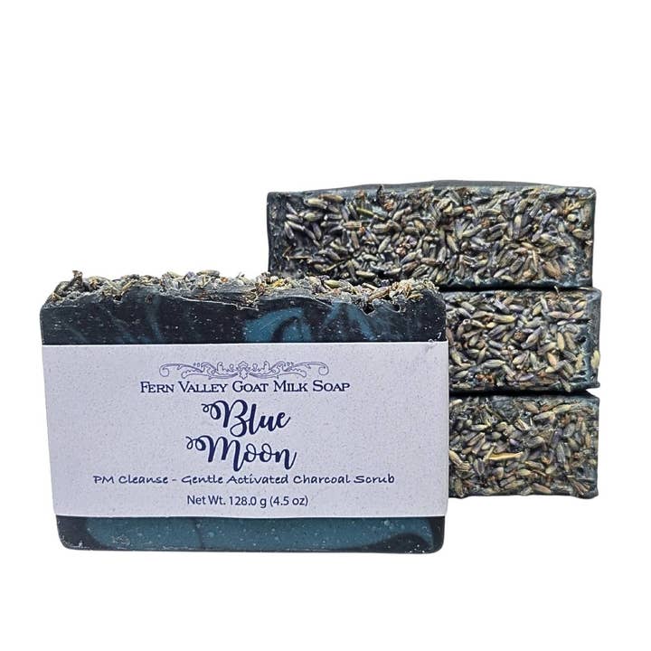 Fern Valley Goat Milk Soap - Wholesale Bar Soap - Natural Goat Milk Soap | Charcoal Exfoliating Scrub | Blue Moon PM Cleanse3