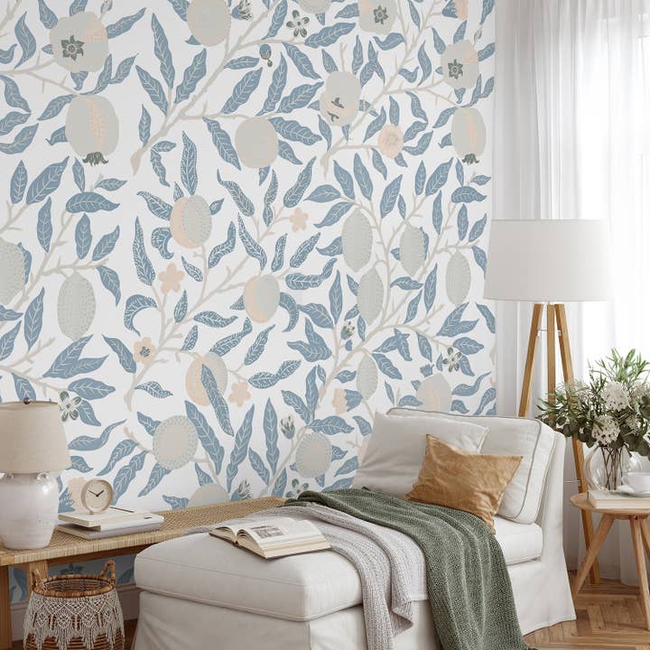 Carta da parati vivaio di fiori selvatici, murale botanico ad acquerello per la vendita all'ingrosso da parte di SimurgWallArts