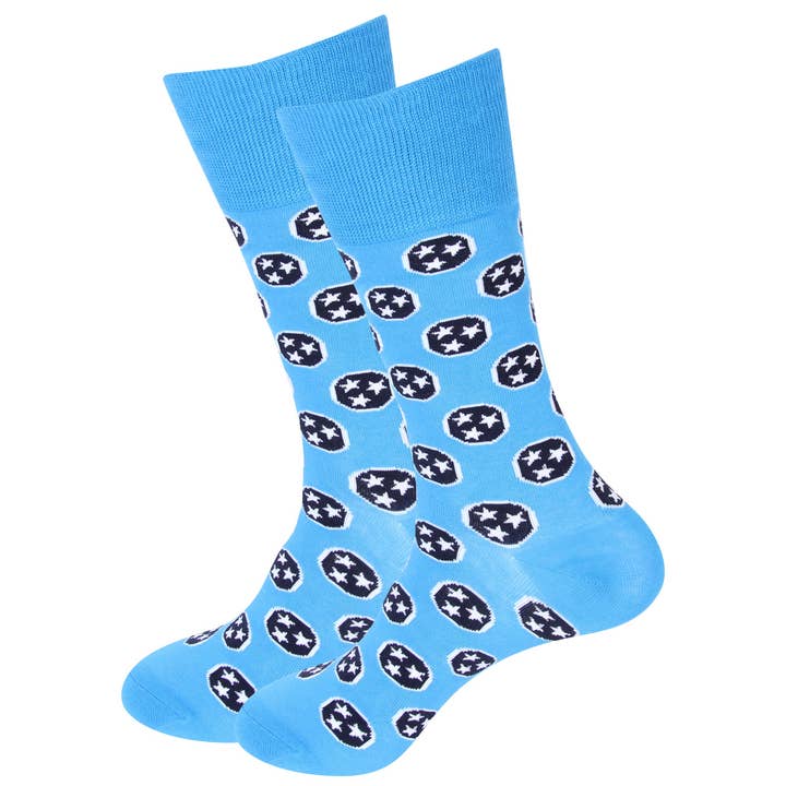 Blue/Navy Tennessee Tri Star Socks for wholesale by Barrel Down South