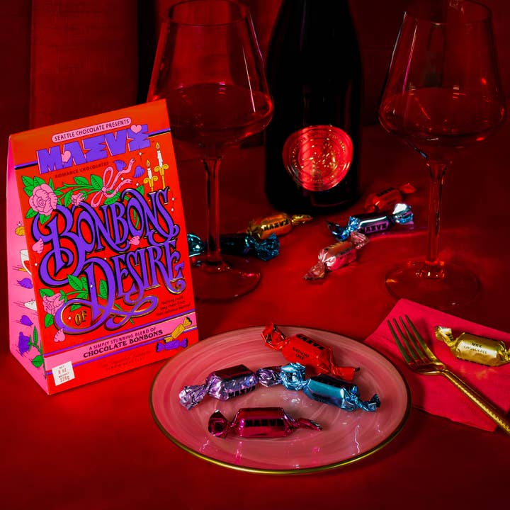 Seattle Chocolate Presents Maeve - Wholesale Chocolate Box - NEW! Valentine's - Bonbons of Desire Bonbon Box - 8oz1