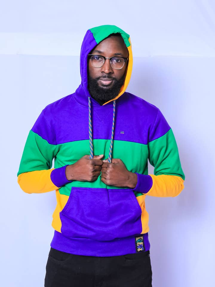 Rugby Adult Wide Panel Pullover Hoodie Sweatshirt for wholesale by Mardi Gras Creations