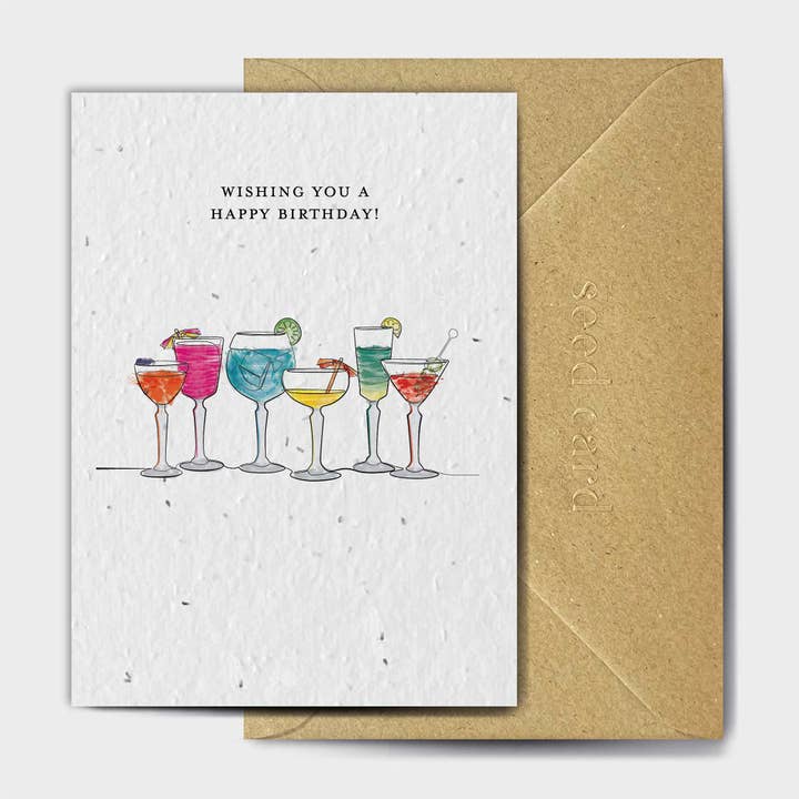 The Seed Card Company – wholesale Birthday card – Shaken, Stirred, Mixed & Poured