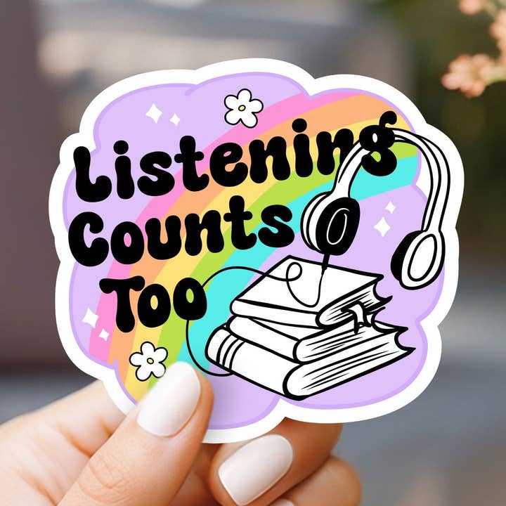 Listening Counts, Too Sticker for wholesale by Market by Mari