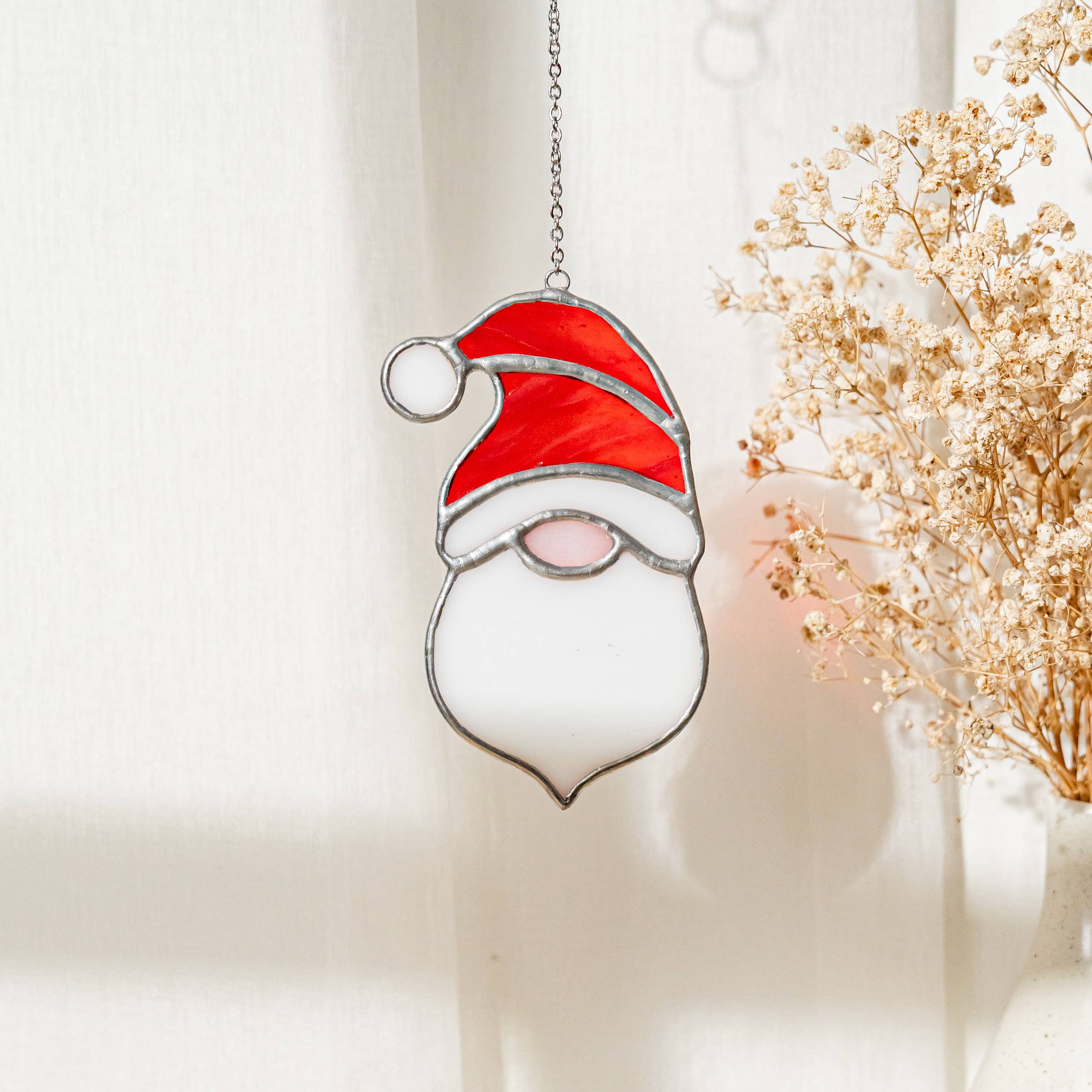 MondoBellissimo - Vente Attrape-soleil - Attrape-soleil en vitrail Père Noël, décoration d'intérieur, F872