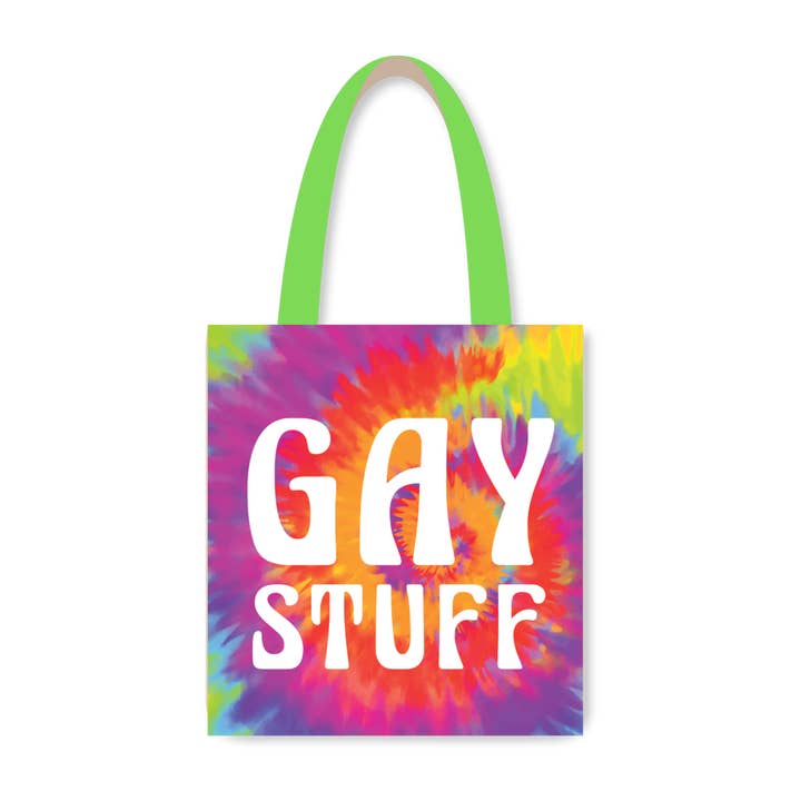 Gay Stuff Rainbow Tie Dye herbruikbare boodschappentas voor wholesale door KushKards