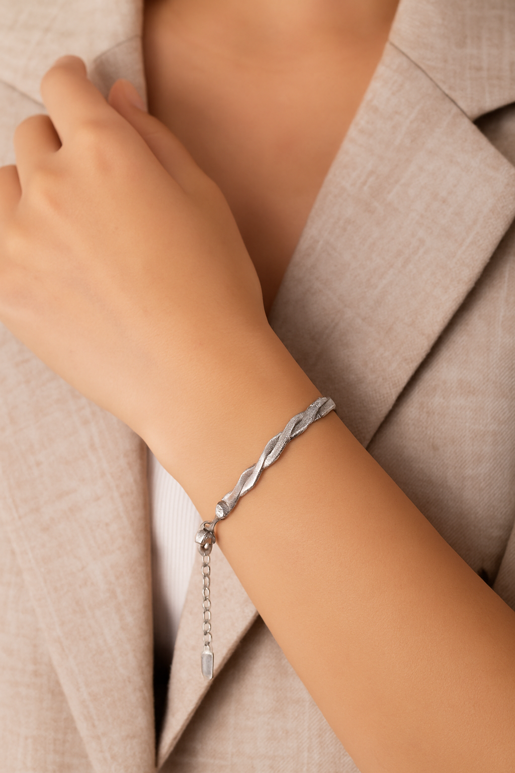 Gemscape UK - Vente Bracelets maillon et chaîne - Bracelet Chaîne Serpent Argent Torsadé pour Femme – Ajustable6