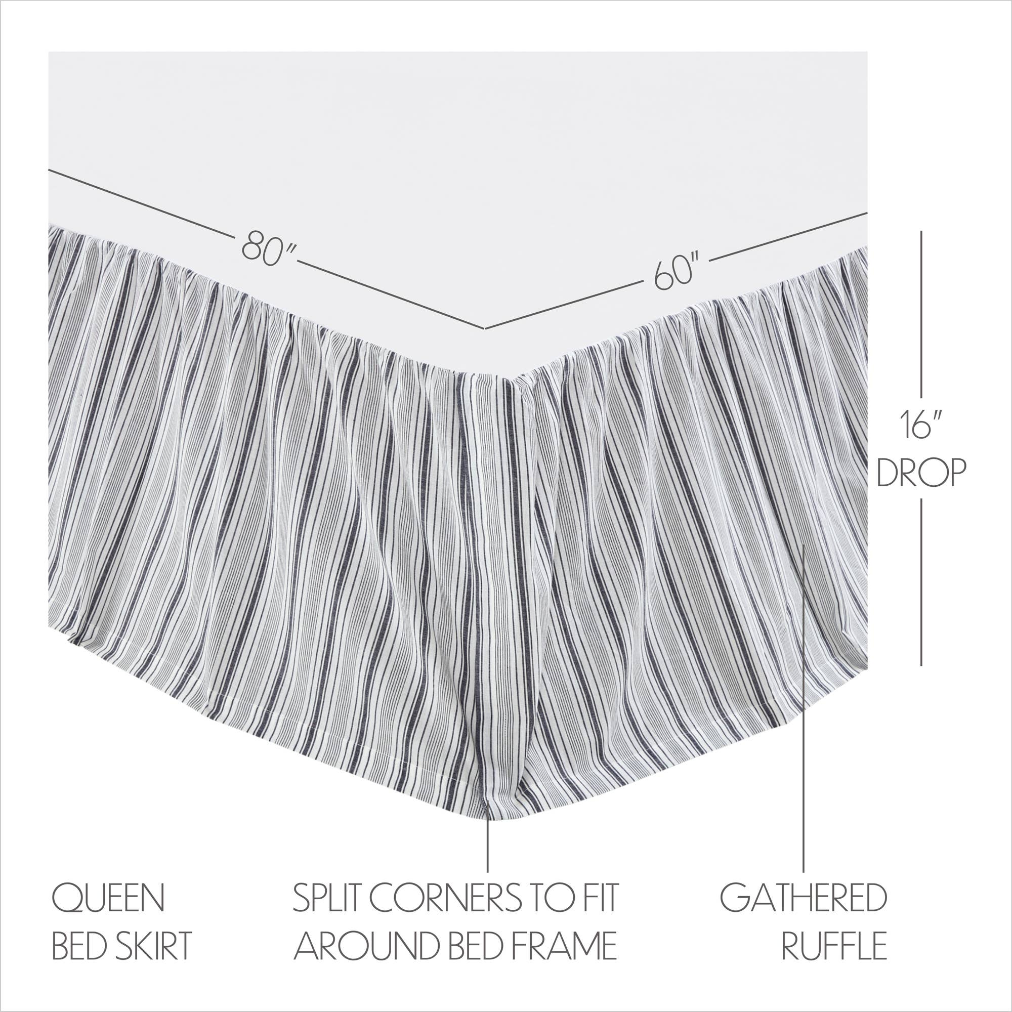 VHC Brands - Wholesale Bedskirt - Sawyer Mill Black Queen Bed Skirt 60x80x162
