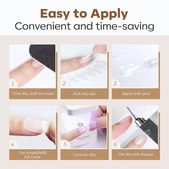 Modelones - Wholesale Press-On/Fake Nails - 216 Pcs Semi-Frosted Short Almond Nail Tips8